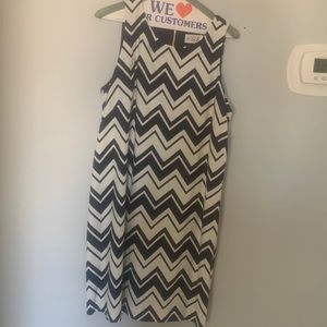 Navy and white cotton shift dress